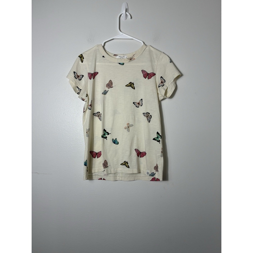 Rag & Bone Short Sleeve T-shirt Sz Small 100% Pima Cotton Butterfly Casual